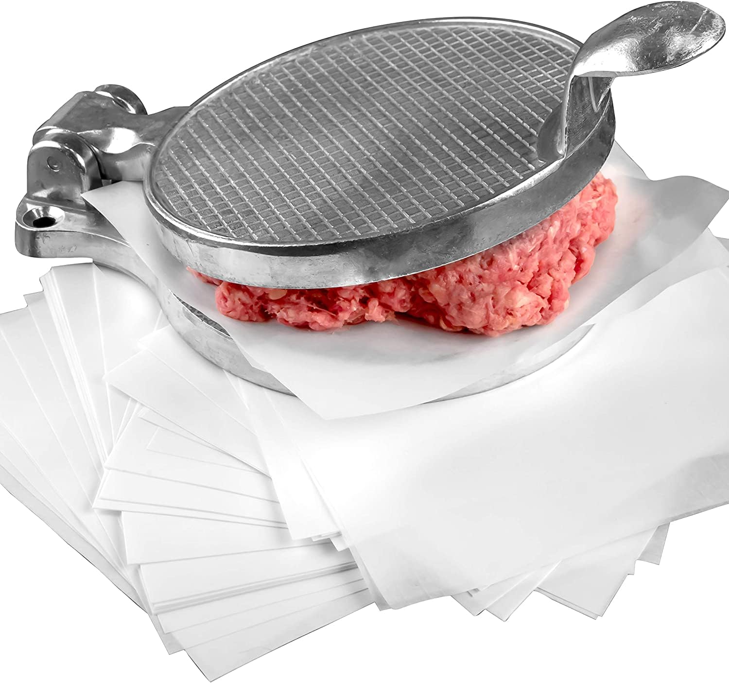 Avant Grub press front view showing durable cast aluminum and consistent patties