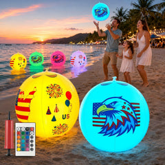 Avatar Controls front view of 16-inch floaters showing patriotic design and benefits