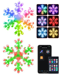 Avatar Controls front view of 32-inch snowflake lights showing bright decoration and curb appeal