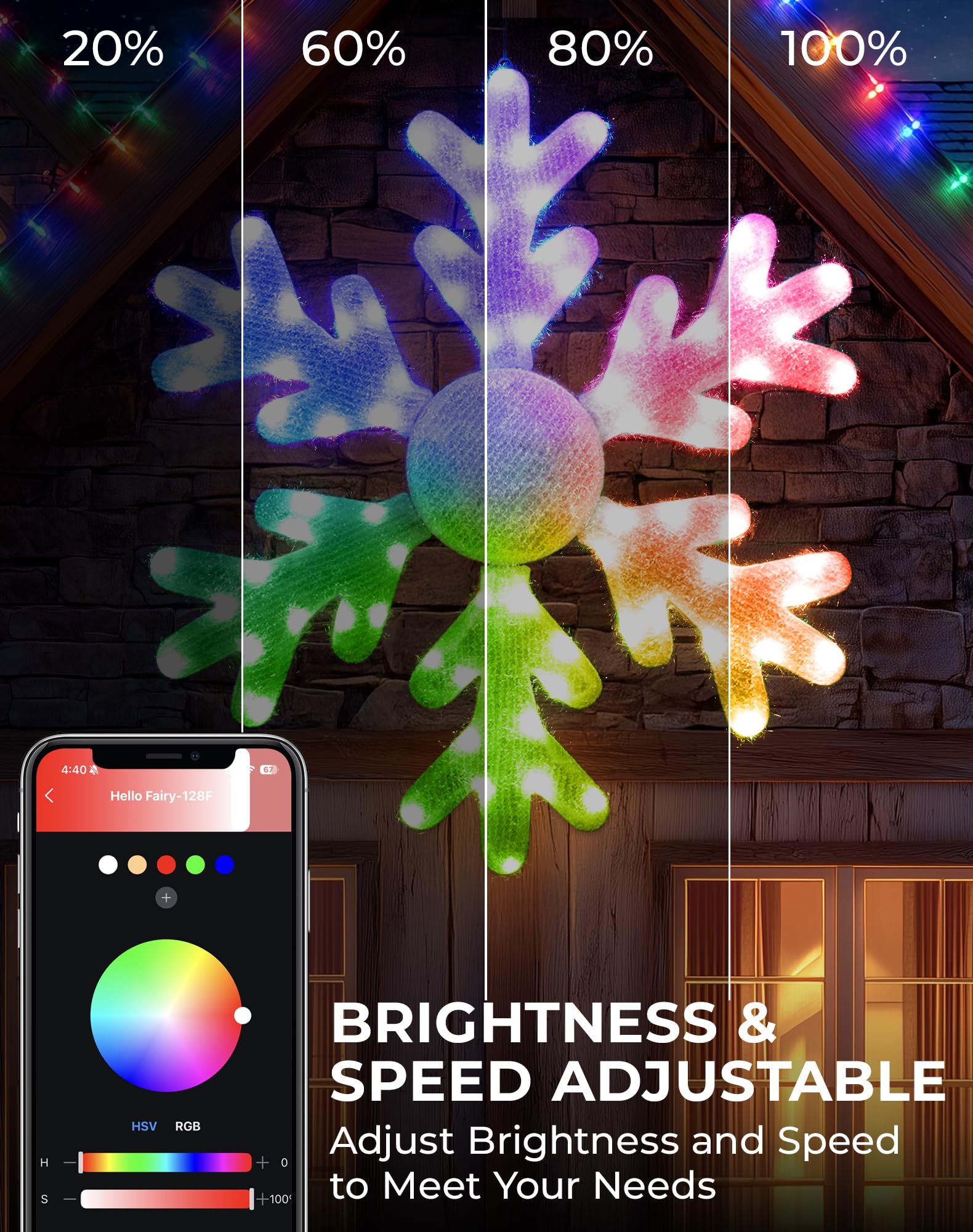 Avatar Controls snowflake next to door showing scale and large visual impact in yard