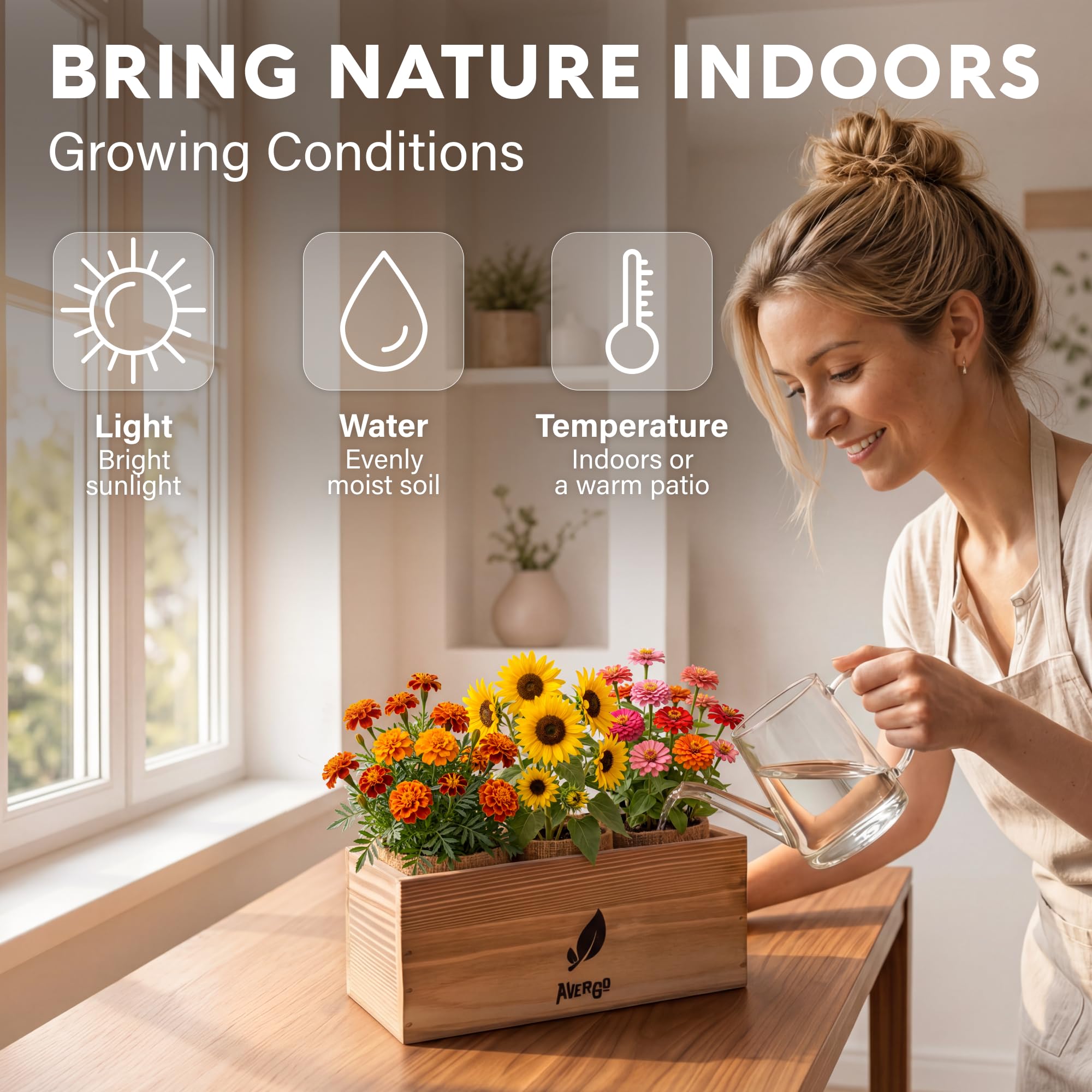 AVERGO wooden box open with components neatly stored for convenient organization