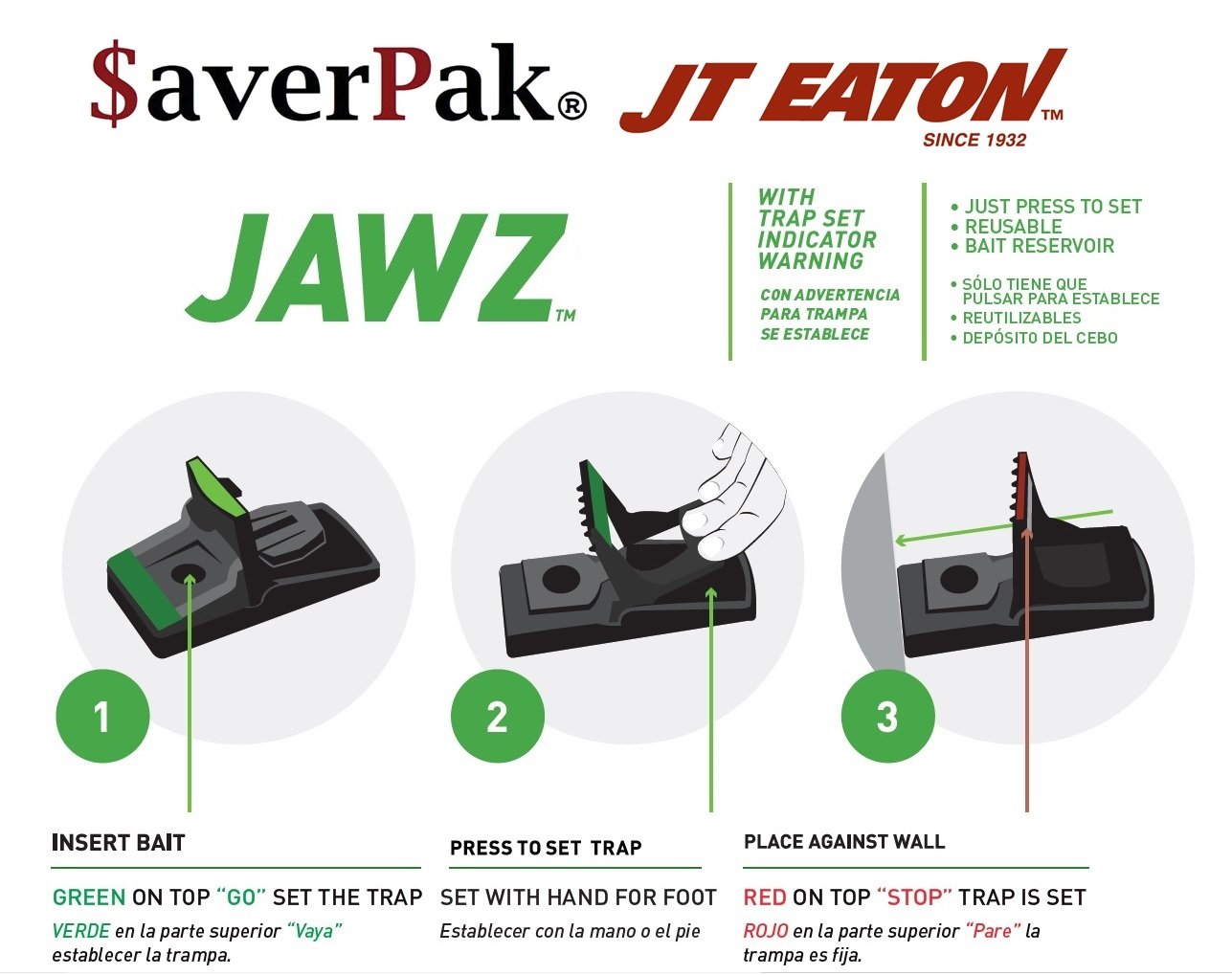 $averPak example of solid bait placement in the expanded catch area for better activation