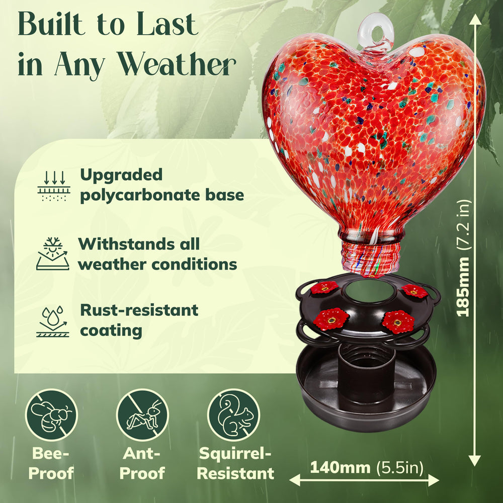 Awa Nest in-use with hummingbird feeding demonstrating easy bird access