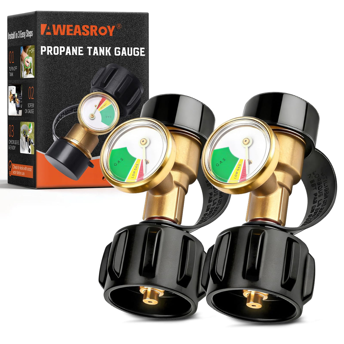 AWEASROY front view of gauge assembly showing compact design and safety