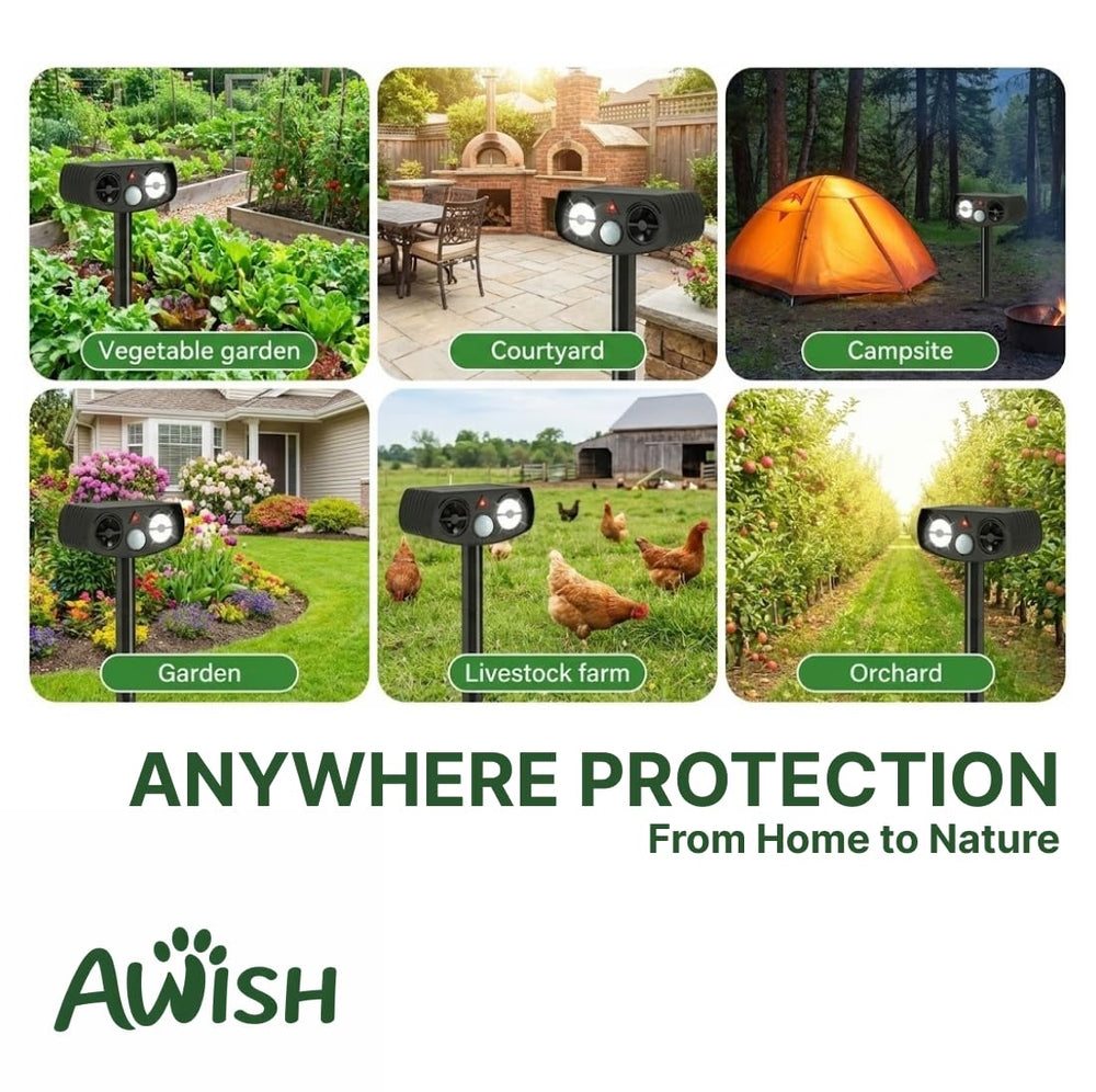 AWISH two pack in yard setting covering larger area and reducing wildlife visits