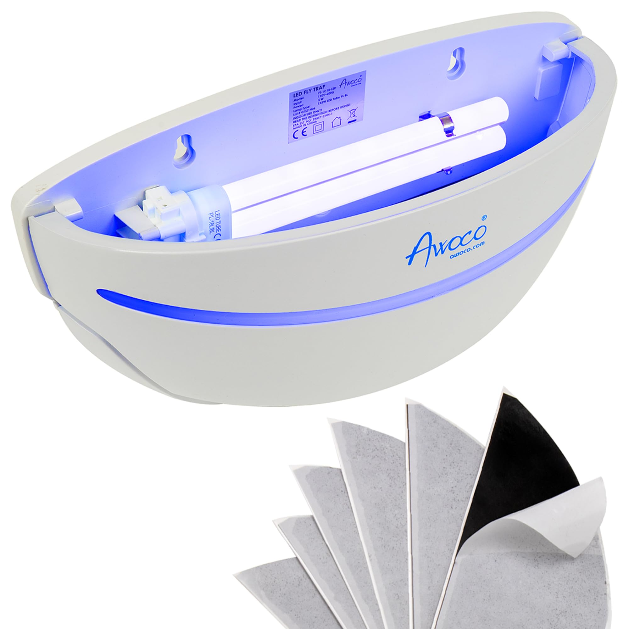 Awoco front view wall sconce showing compact design and quiet operation