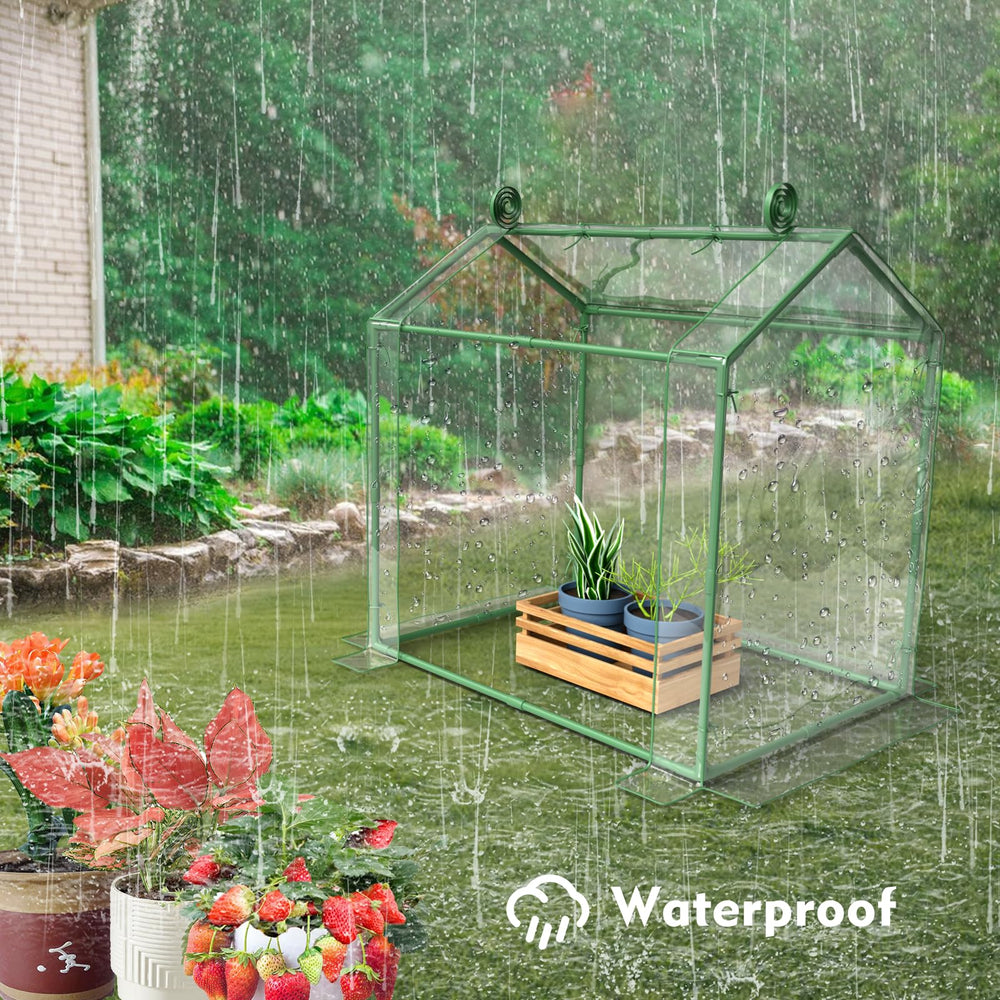 Awvlvwa outdoor patio scene showing plant protection during variable weather