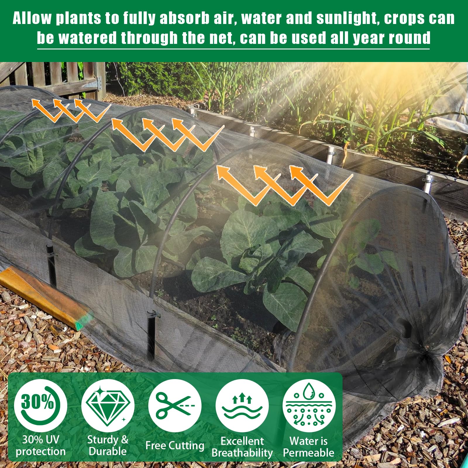 Axcoix watering through net showing permeability and irrigation ease