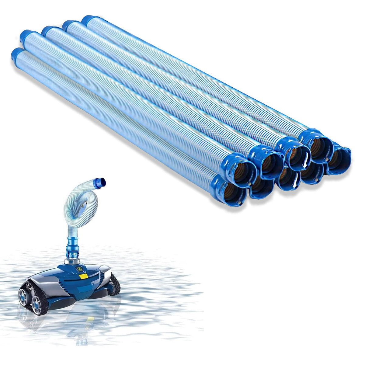 AXQKFZ nine-piece kit front view shows bundled 39in hoses and easy install benefit