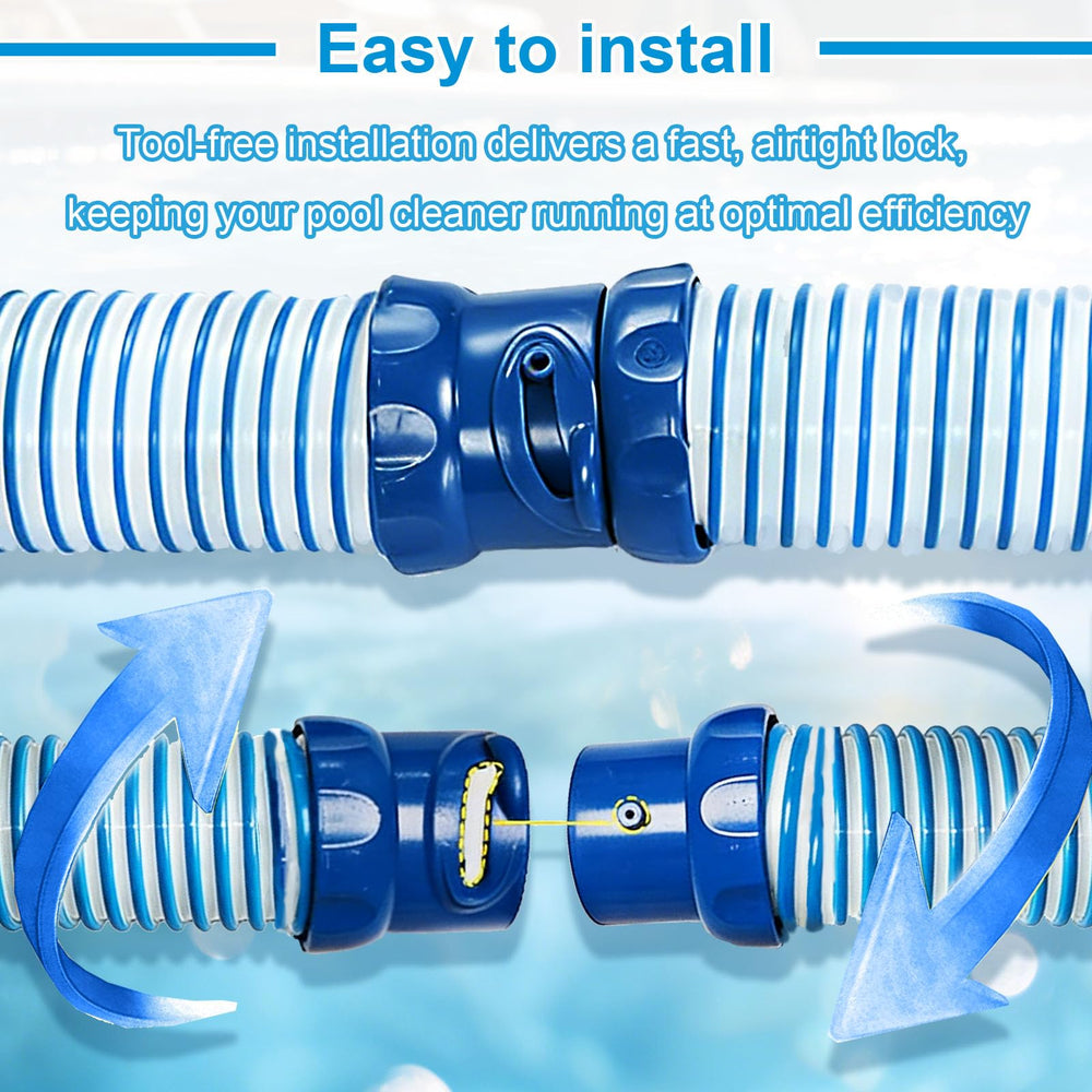 AXQKFZ hose attached to Zodiac MX6 cleaner demonstrating restored suction performance