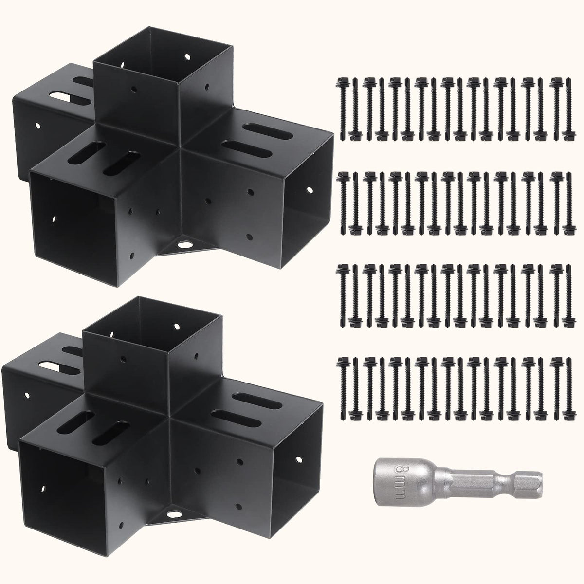 AXWHYS front view corner bracket showing solid support benefit