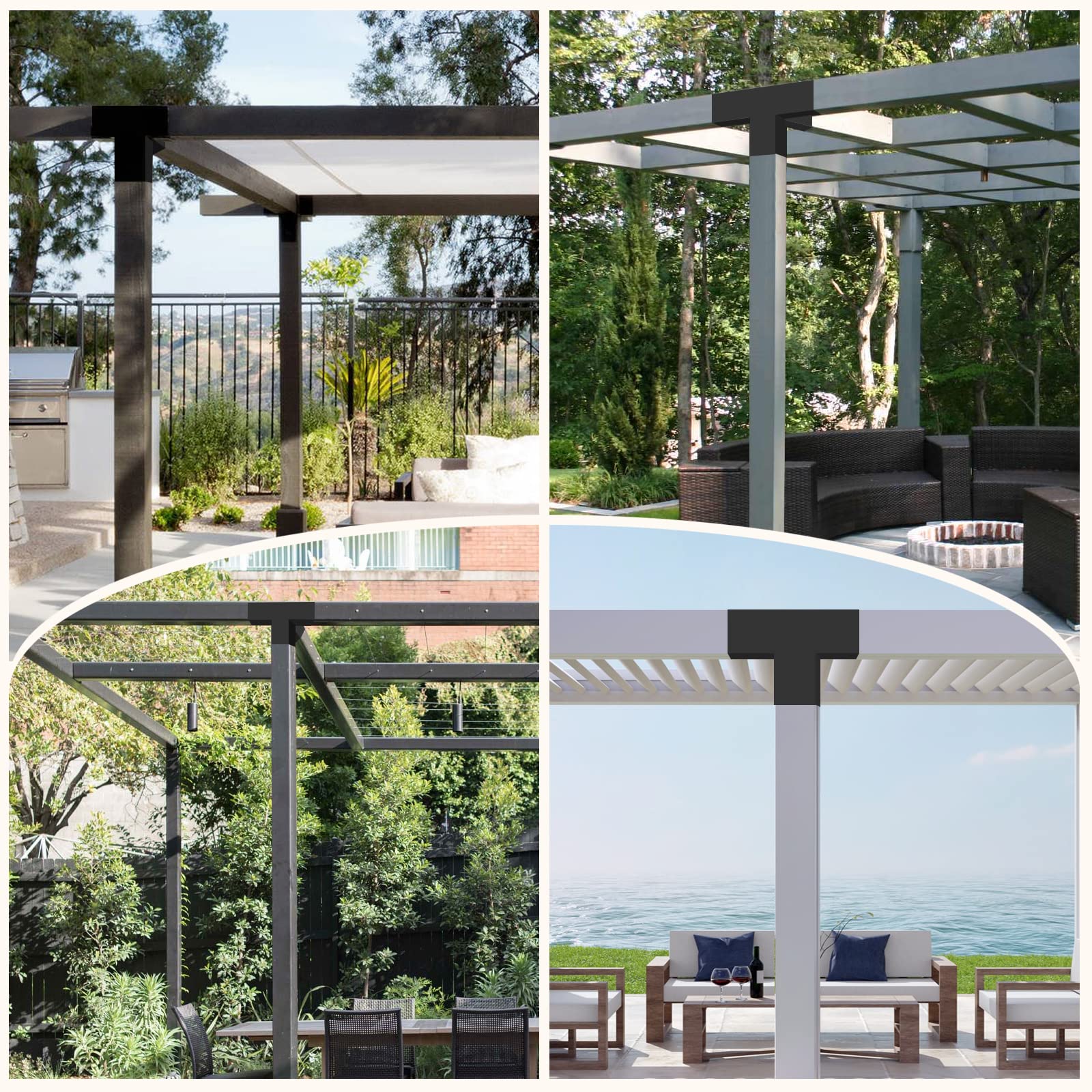 AXWHYS bracket installed on pergola highlighting tidy outdoor finish