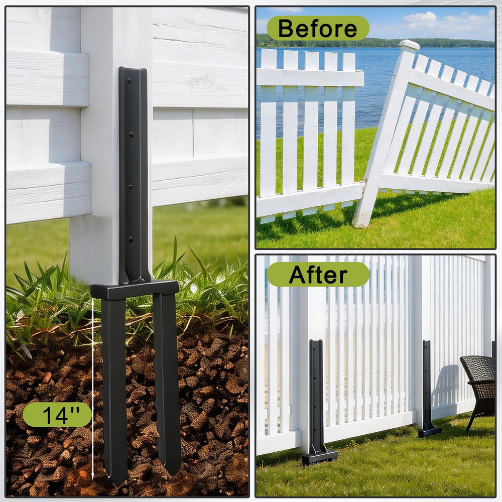 AXWHYS stake beside 4x4 and 6x6 posts illustrating correct sizing and fit
