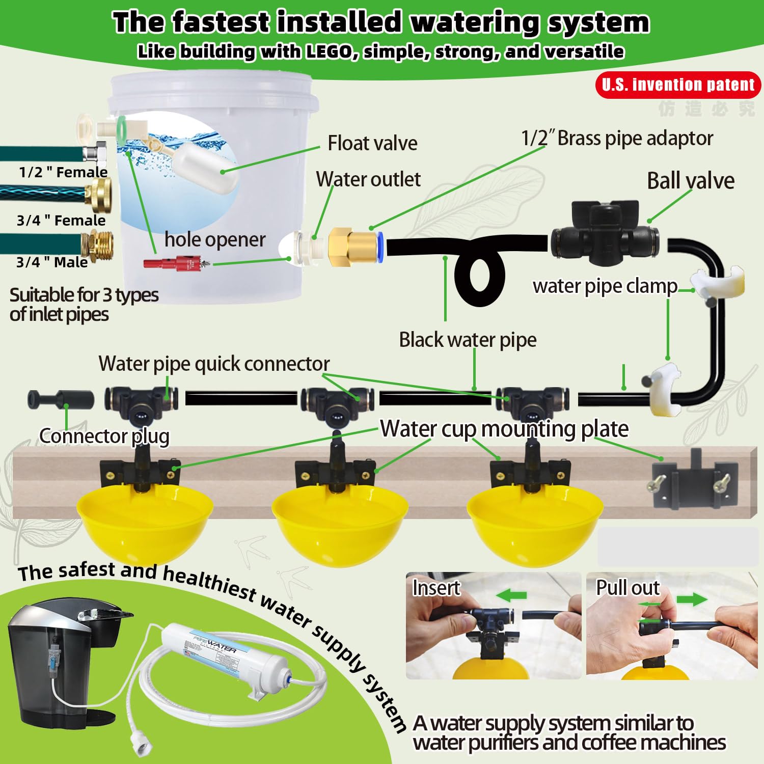 ayakol pipeline in-runner setup installed in coop for consistent supply