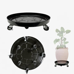 AyaLight front view of metal plant caddy showing sturdy frame and finish, durable support