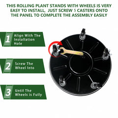 AyaLight top view with a heavy planter on the dolly illustrating secure support