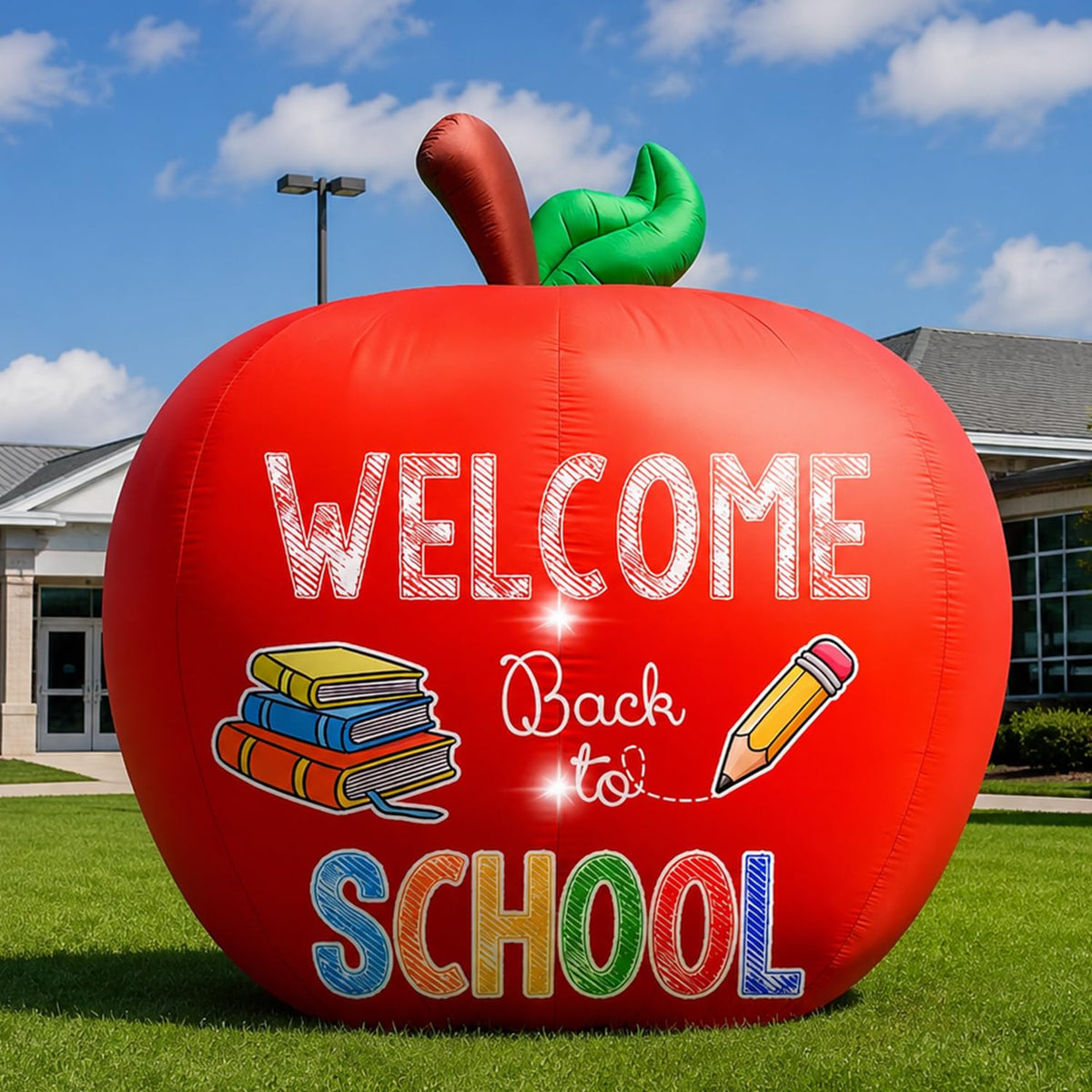 Aymolas front view showing welcome back to school message and bright visibility