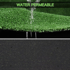 A AYOHA HOME&GARDEN rubber backing with drainage holes showing quick water runoff benefit