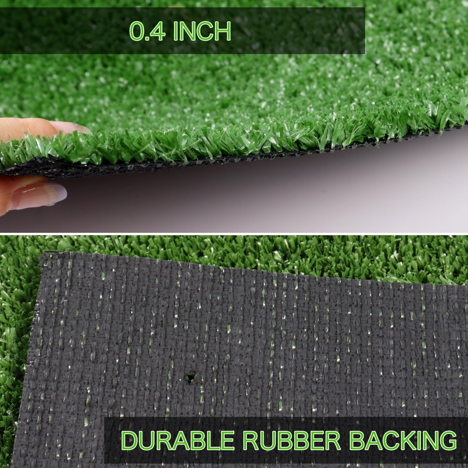 A AYOHA HOME&GARDEN close-up of 10mm fibers showing lifelike texture and durable feel benefit