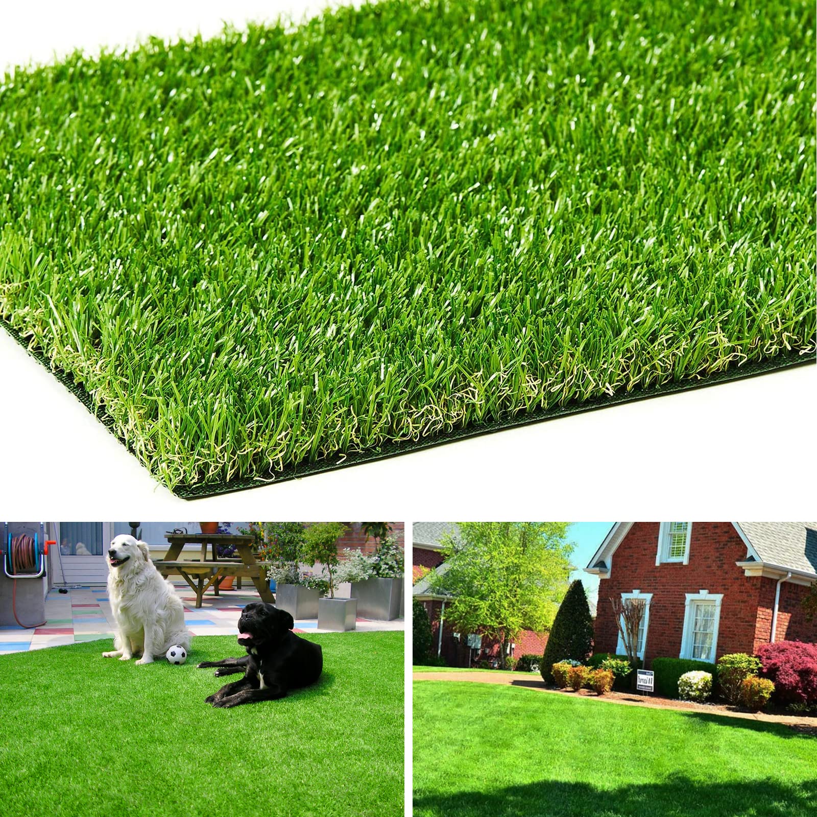 AYOHA front view of 4x6 ft turf showing lush lawn appeal and instant green