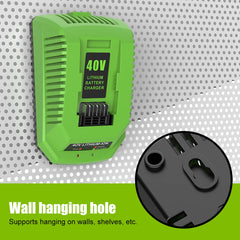 AYTXTG battery installed on Greenworks trimmer delivering extended runtime