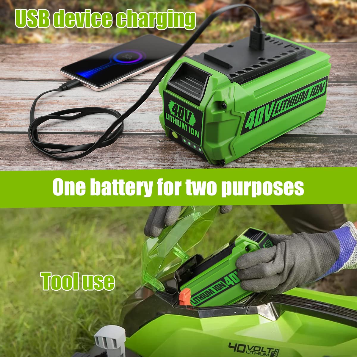 AYTXTG package contents with battery and 2.0A charger for ready use
