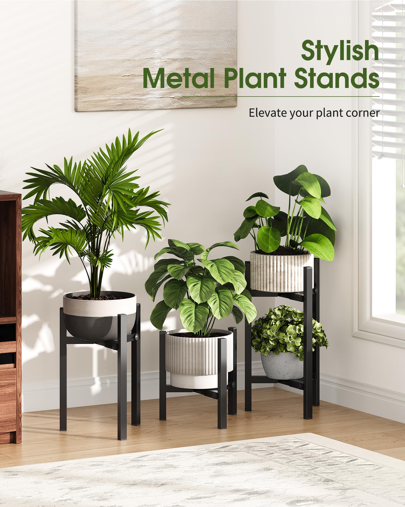 AZADESJET balcony display with stands optimizing space and plant sunlight