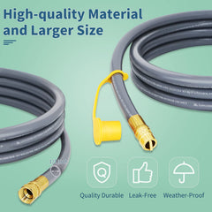 Azdele hose connected to outdoor grill demonstrating easy conversion and steady gas supply