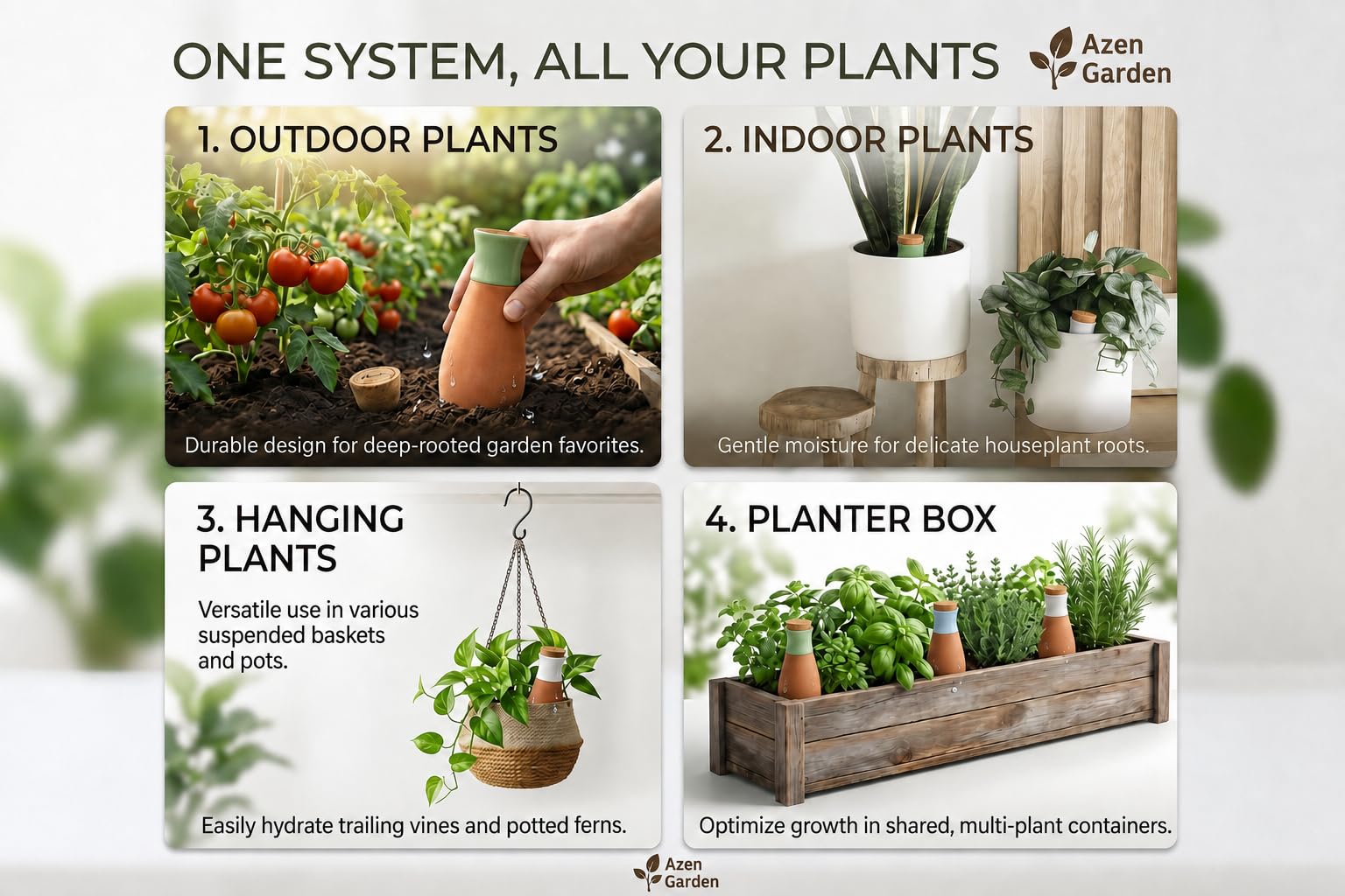 Azen Garden group of four in garden showing consistent coverage benefit