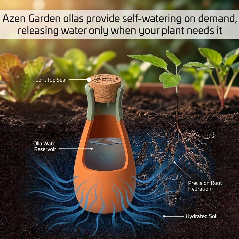 Azen Garden in-pot demonstration showing stable root hydration benefit