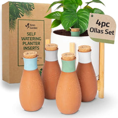 Azen Garden terracotta front view showing discreet watering bulb benefits