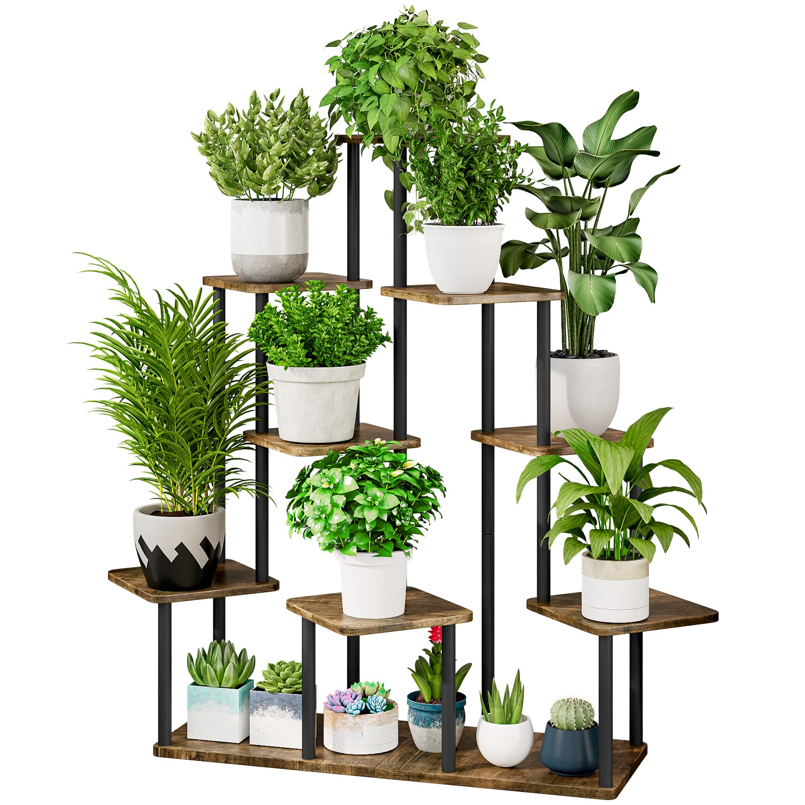 AZERPIAN front view showing nine-tier corner plant stand and compact vertical storage