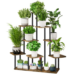 AZERPIAN front view showing nine-tier corner plant stand and compact vertical storage