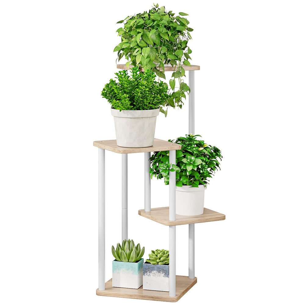 AZERPIAN front view corner plant stand showing space-saving display benefit