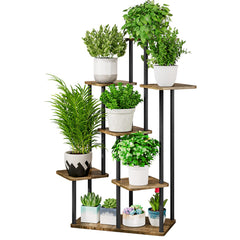 AZERPIAN front view showing full 7 tier corner plant stand and organized display