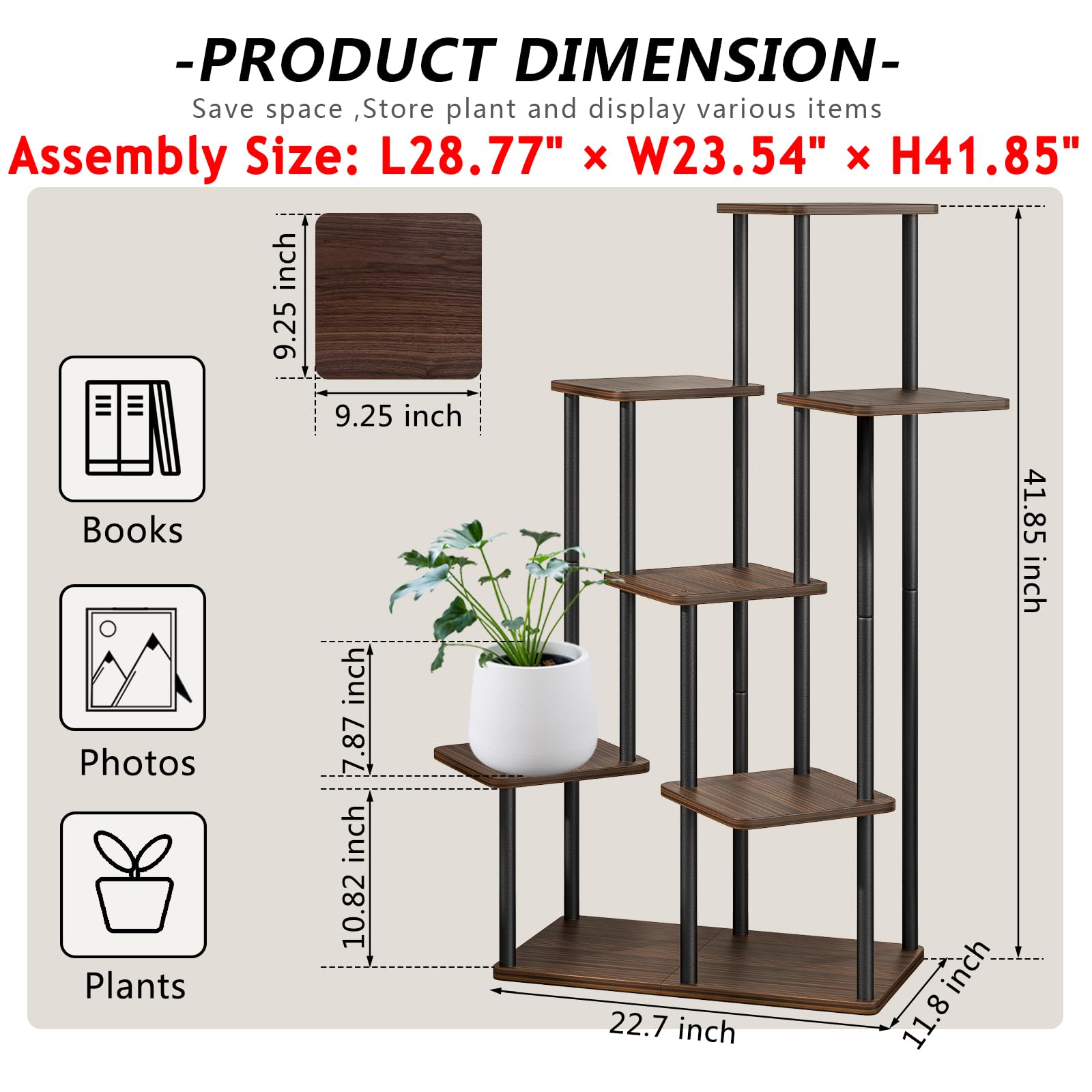AZERPIAN plant stand styled in living room to show vertical greenery and decor impact