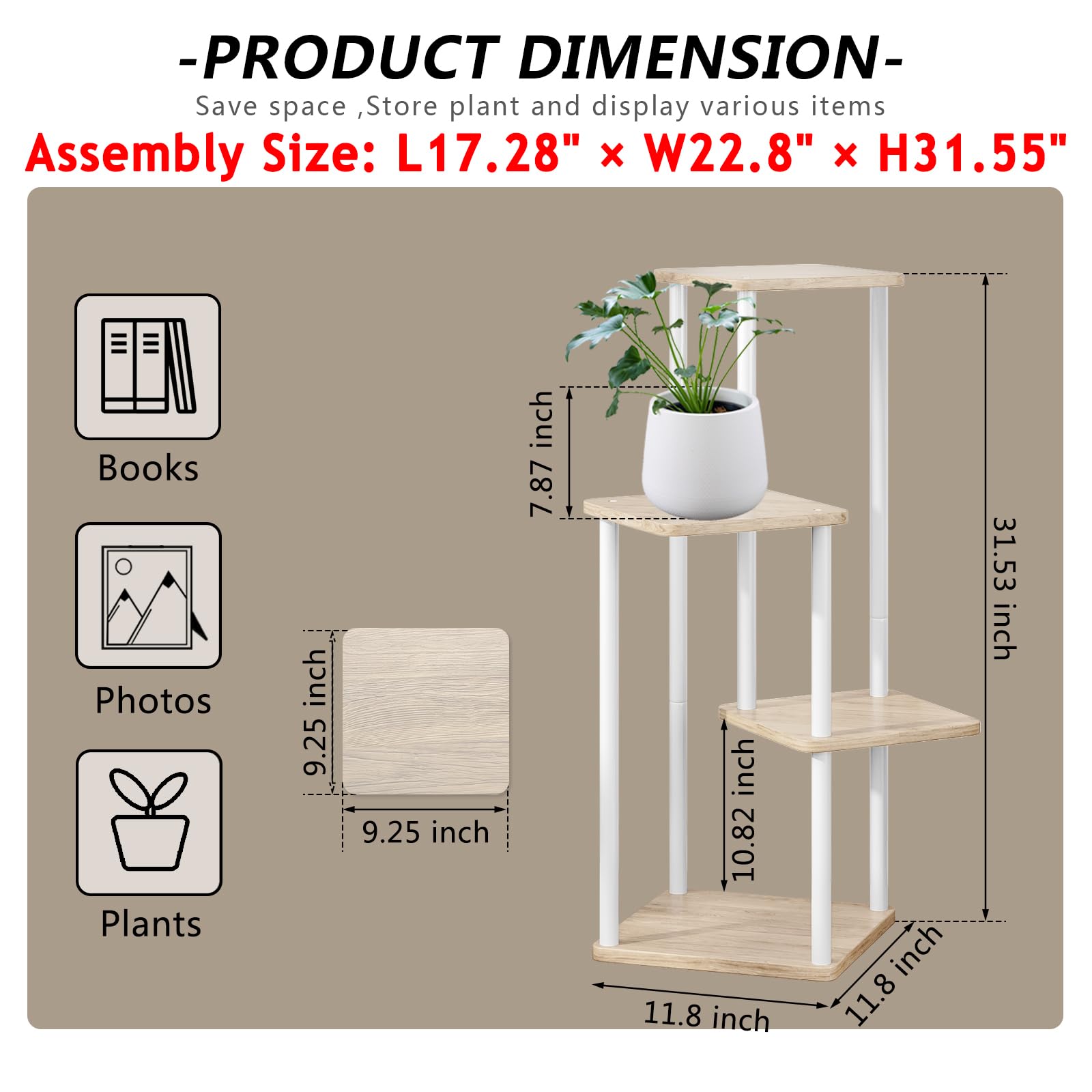 AZERPIAN plant stand styled in living room showing decorative organization