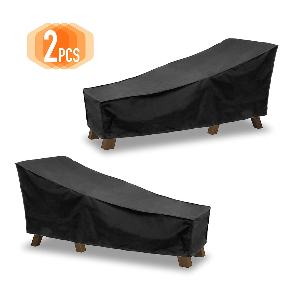 AZKEEGREY AGOOBO covered chaise lounge on patio, showing outdoor protection benefit