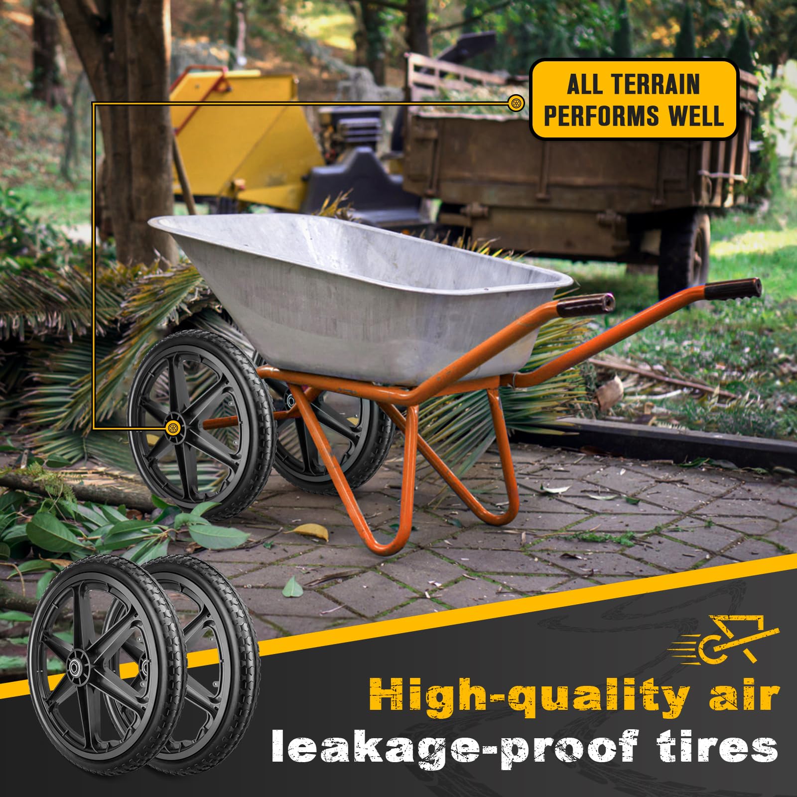 AZUNYYDS garden cart in use with wheel carrying soil for effortless hauling