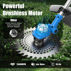 AZZUNO blade close-up highlighting 3-in-1 blades for versatile cutting performance