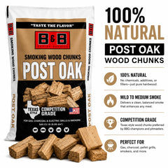 B&B Charcoal chunks on hot coals producing steady smoke for flavorful grilling