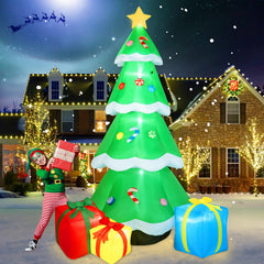 B&D inflatable tree front view showing festive decorations and instant curb appeal