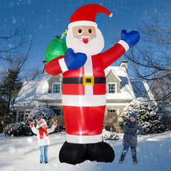 B&D 12ft Santa front view showing festive welcome and curb appeal