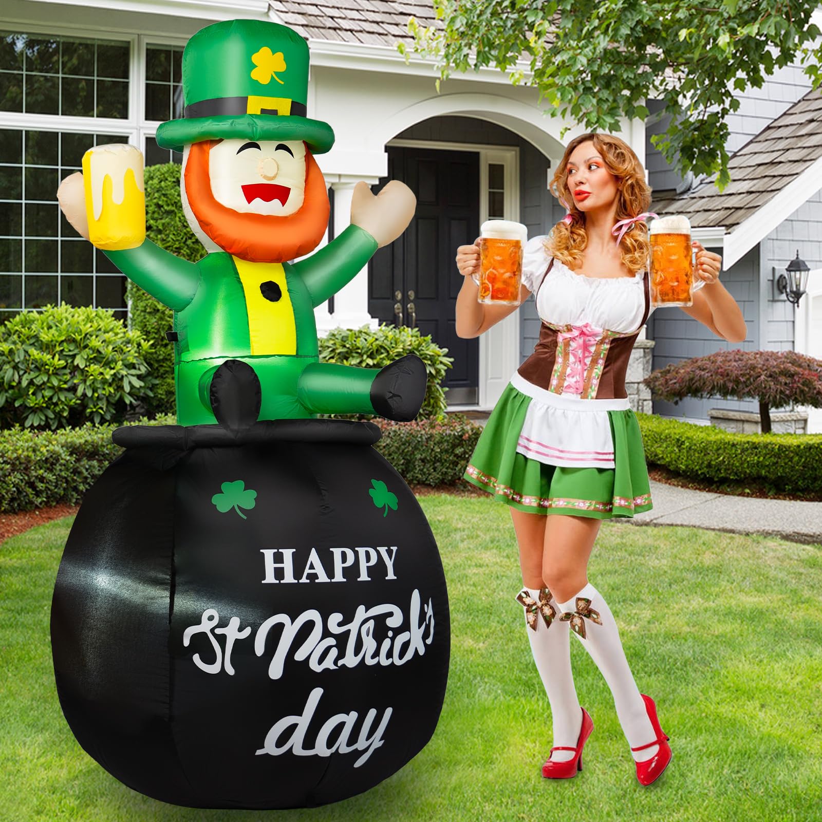 B&D leprechaun glowing LED lights at night for standout visibility