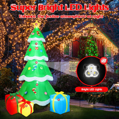 B&D illuminated tree at night creating a colorful, eye-catching yard display