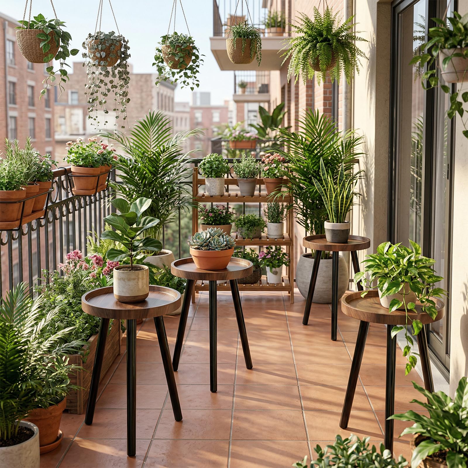 B BAMBERG two-piece pair arranged to create layered plant display benefit