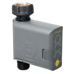 b hyve smart hose timer front view showing controls and weatherproof benefits
