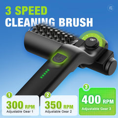 BabyNora stainless steel brush head close-up removing grease for durable scrubbing