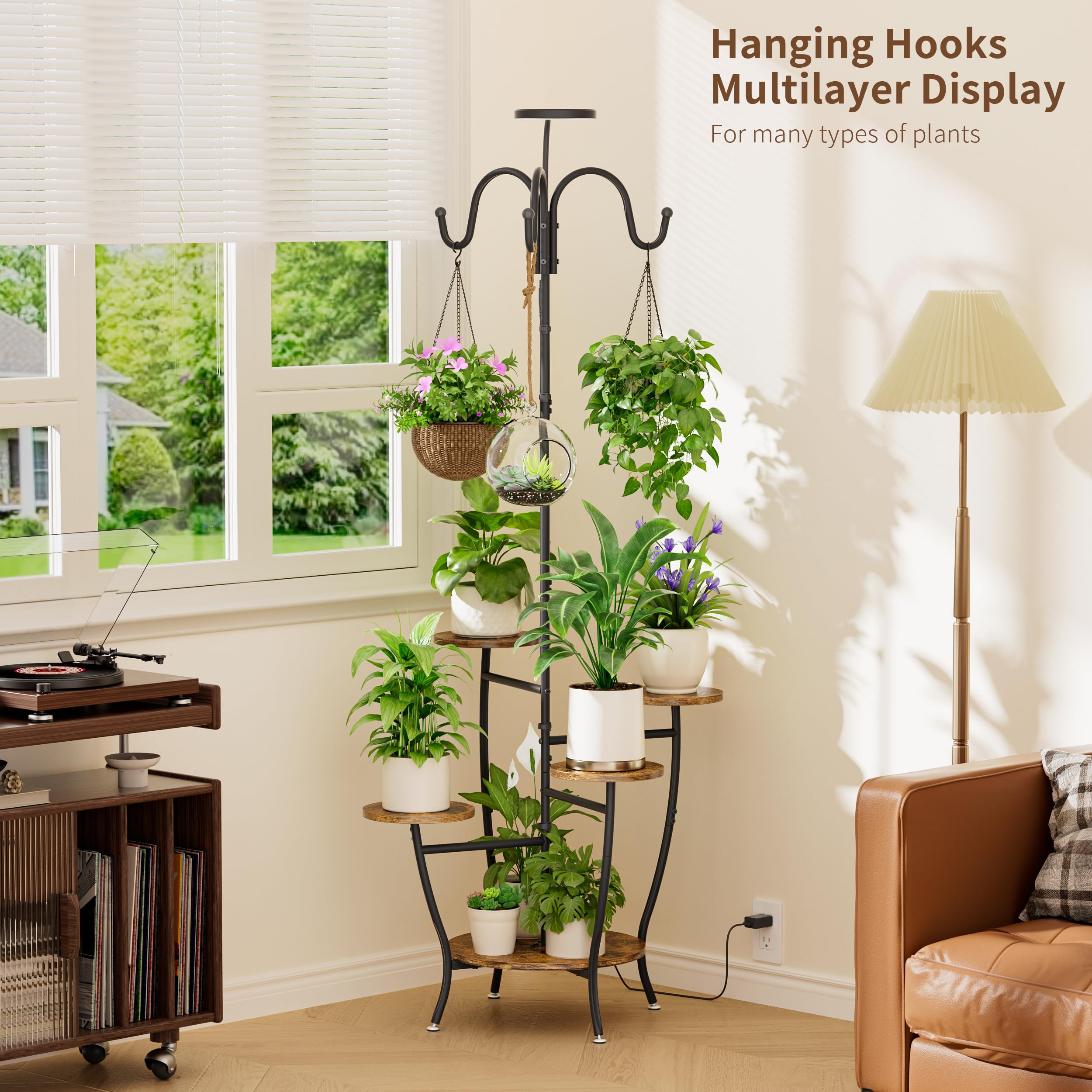 BACEKOLL iron frame and wood-tone shelves close-up showing sturdy construction