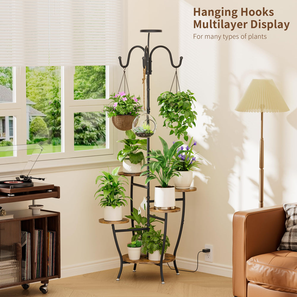 BACEKOLL iron frame and wood-tone shelves close-up showing sturdy construction